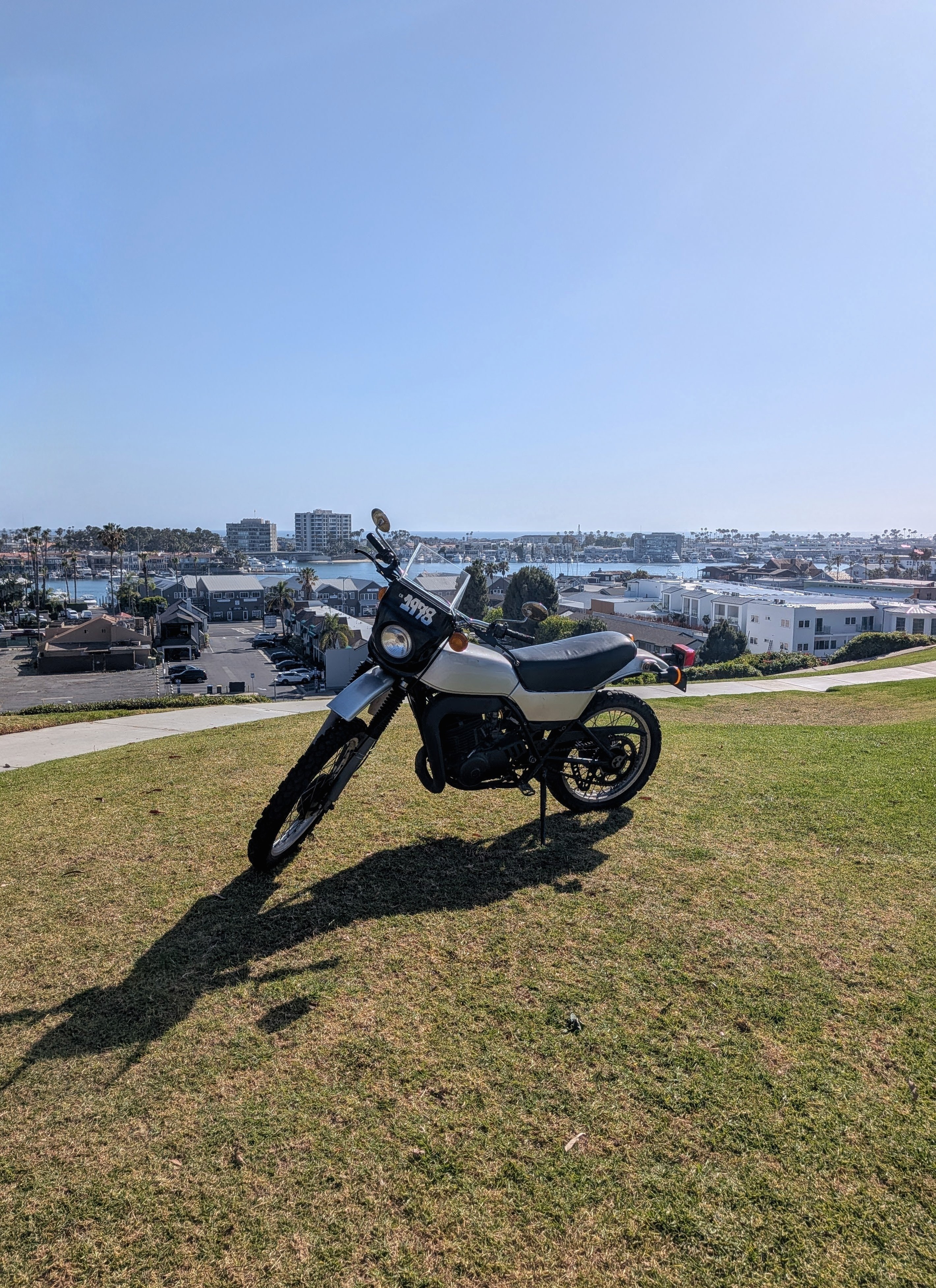 1978 Yamaha DT250 with custom headlight fairing installed